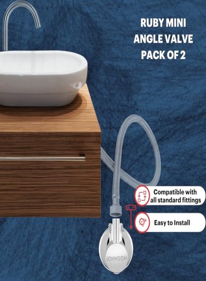 Johnson Bathrooms صنبور زاوية صغير من النحاس الأصفر من جونسون باثروومز مع شفة | صمام زاوية مثبت على الحائط بهيكل نحاسي مطلي بالكروم | صمام زاوية خارجي مطلي بالكروم (عبوة من قطعتين) - Image 4